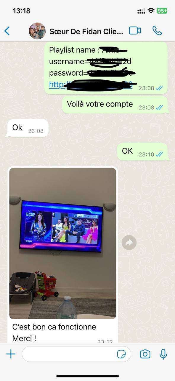 "Retour positif d'un client qui recommande IPTV Suisse pour son service fiable."